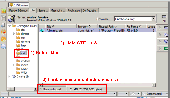 Image:How much mail is Domino storing
