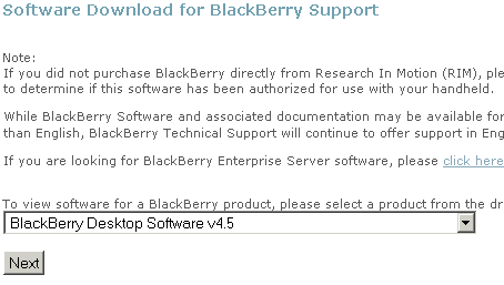 Image:BlackBerry Desktop Manager 4.5 available for download