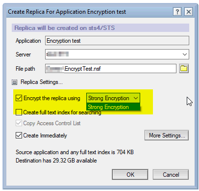 Image:Creating a replica of an AES encrypted NSF - some issues