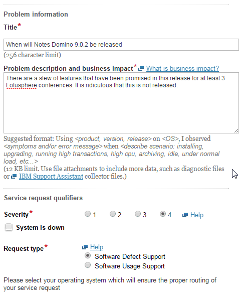 Image:Idea - I’m going to open a PMR asking IBM to release 9.0.2....and you are invited to take part